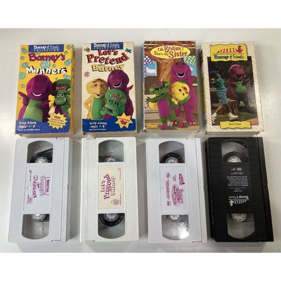 5 Barney VHS Video Tape Sing-Along Great Adventure Manners Pretend Be Friend Lot - Picture 3 of 6